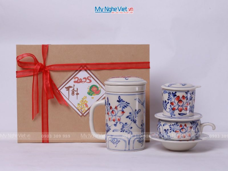 Combo Ly Lọc Trà + phin cafe vẽ sen - Ảnh 3