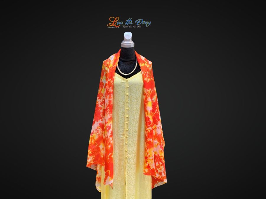 Khăn tằm loang 100% silk