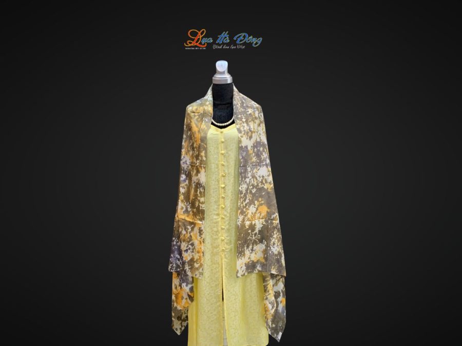 Khăn tằm loang 100% silk