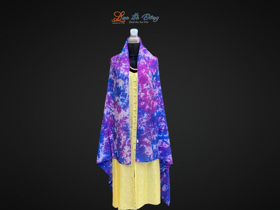 Khăn tằm loang 100% silk