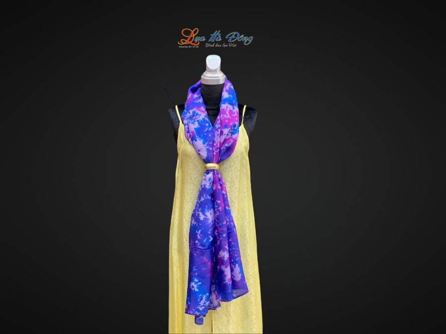Khăn tằm loang 100% silk