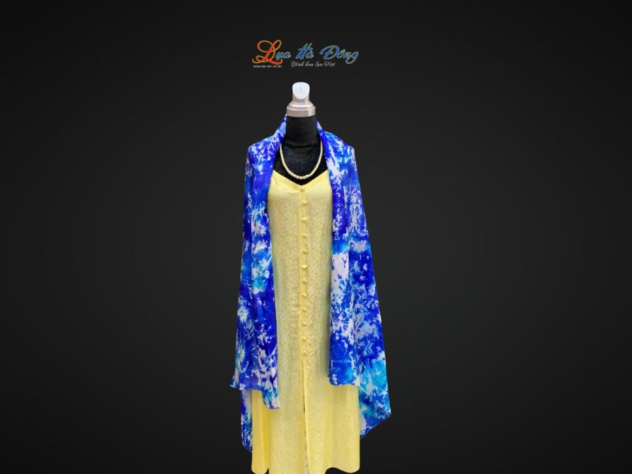 Khăn tằm loang 100% silk