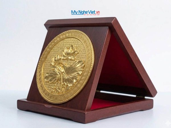 Đĩa Đồng Để Bàn Hoa Sen MNV-TD21-1