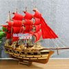 Mô hình thuyền chiến cổ Jylland (thân 40cm) buồm đỏ MNV-TB27-3