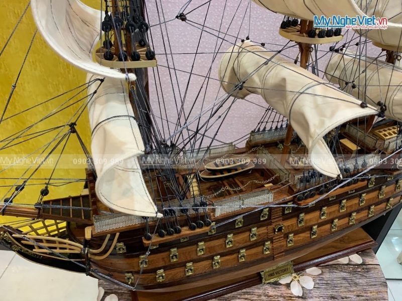 Mô Hình Tàu Thuyền Chiến Cổ HMS VICTORY (Thân 80cm)-MNV-TSHVI80W - Ảnh 4