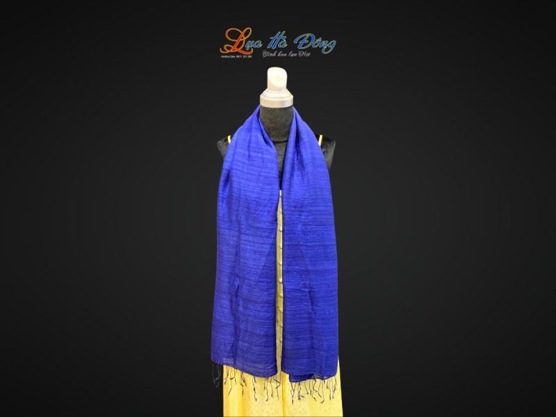 Khăn Lụa Trơn Màu Xanh Dương 100% silk