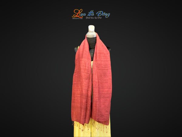 Khăn Lụa Trơn Màu Đỏ Ruby 100% silk