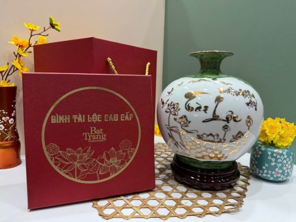 Bình thu tài hút lộc nhị cảnh Tài Lộc