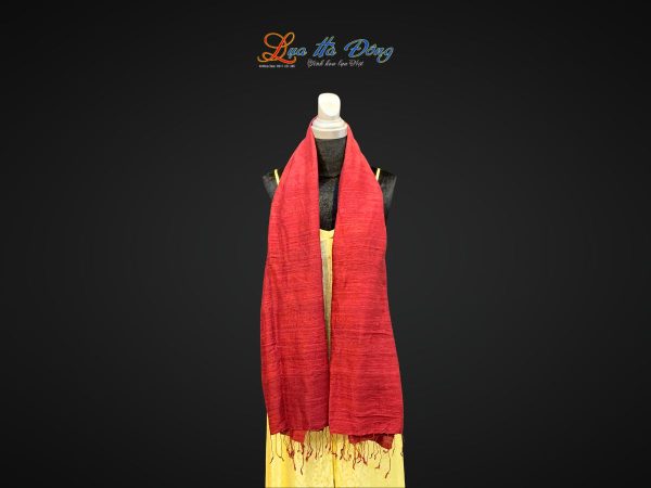 Khăn Lụa Trơn Màu Đỏ Mận 100% silk