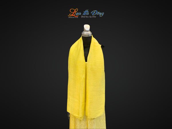 Khăn Lụa Trơn Màu Vàng 100% silk