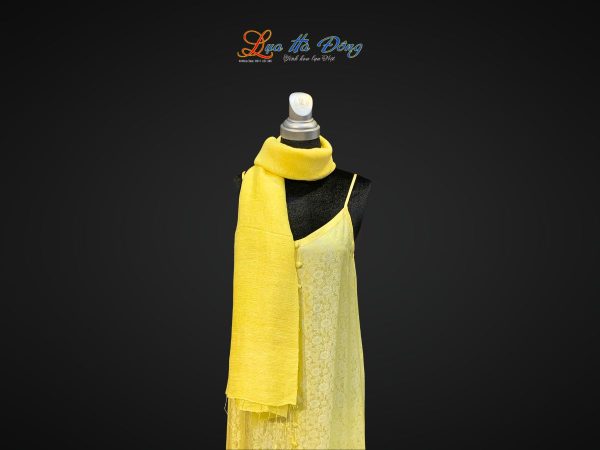 Khăn Lụa Trơn Màu Vàng 100% silk