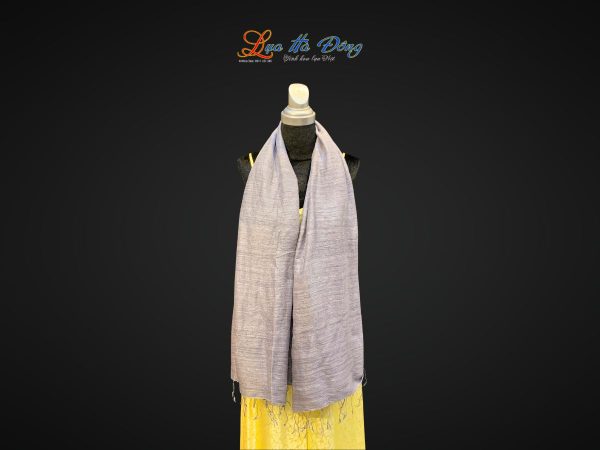 Khăn Lụa Trơn Màu Xám Tiêu 100% silk