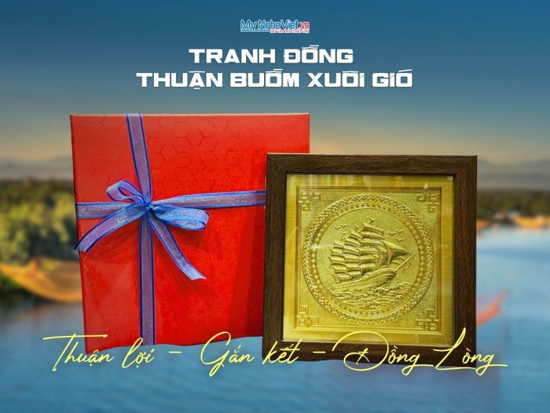 Tranh Thuận Buồm Dát Vàng 24K – Quà Tặng Doanh Nghiệp Cao Cấp - MNVHD03
