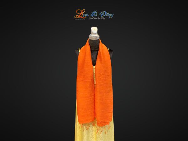 Khăn Lụa Trơn Màu Cam 100% silk