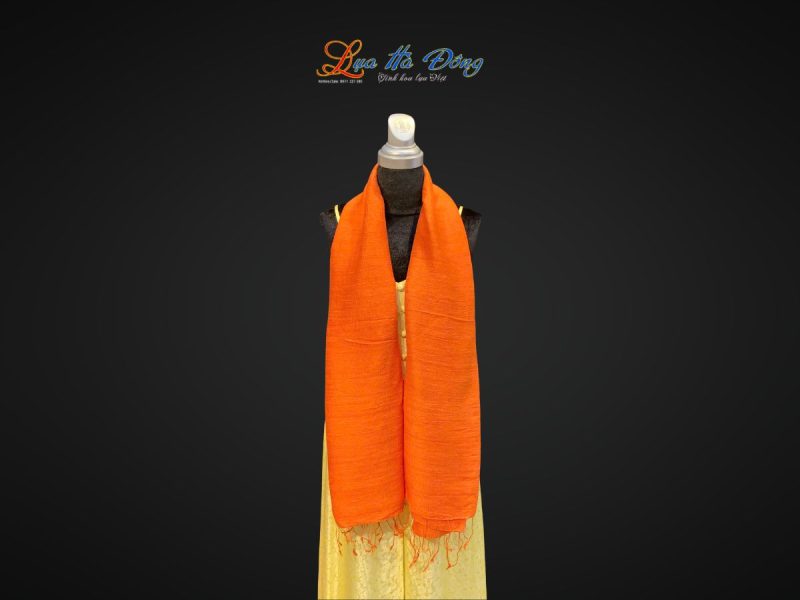 Khăn Lụa Trơn Màu Cam 100% silk