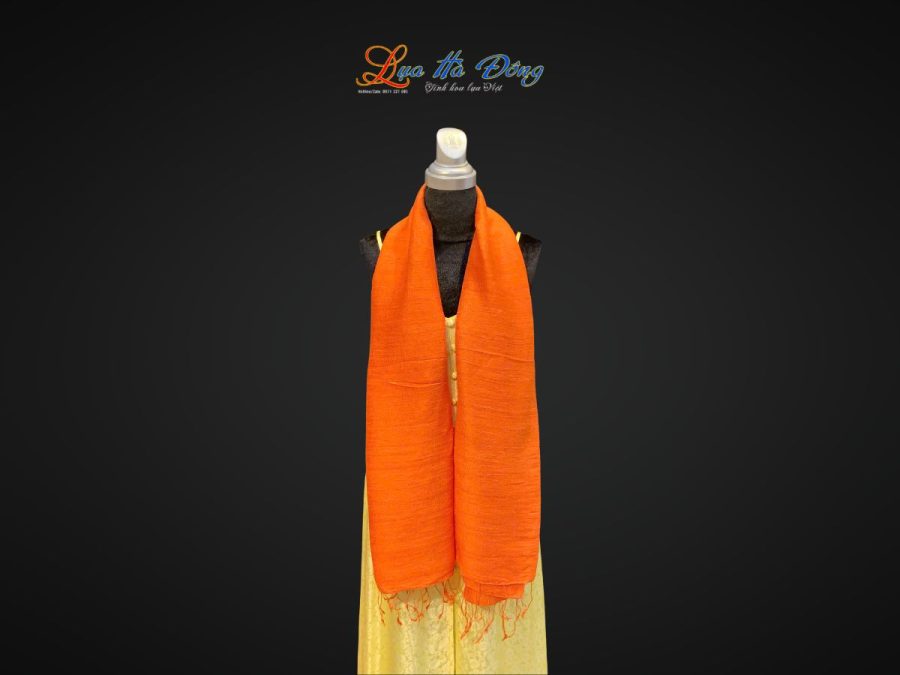 Khăn Lụa Trơn Màu Cam 100% silk