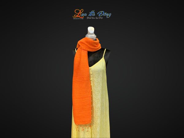 Khăn Lụa Trơn Màu Cam 100% silk