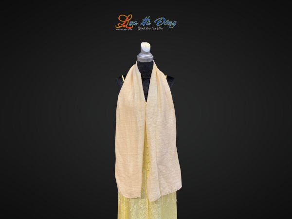Khăn Lụa Trơn Màu Kem 100% silk