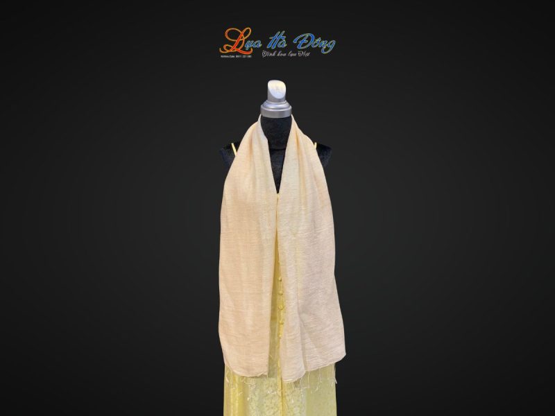 Khăn Lụa Trơn Màu Kem 100% silk