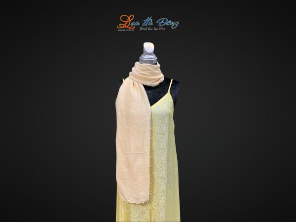 Khăn Lụa Trơn Màu Kem 100% silk