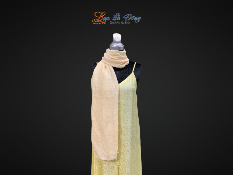 Khăn Lụa Trơn Màu Kem 100% silk