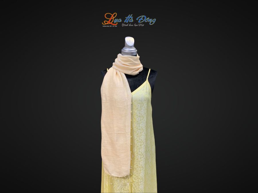 Khăn Lụa Trơn Màu Kem 100% silk