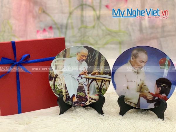 Tranh Đĩa Sơn Mài Bác Hồ TD20-5