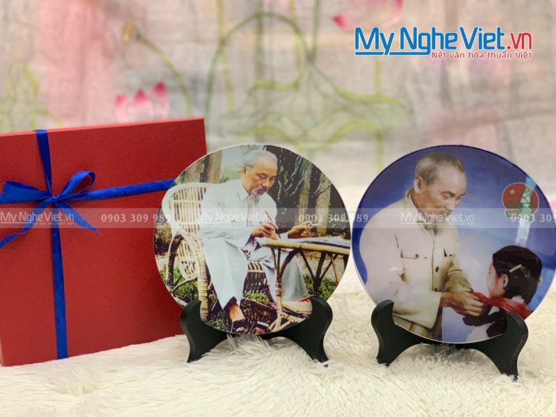 Tranh Đĩa Sơn Mài Bác Hồ TD20-5