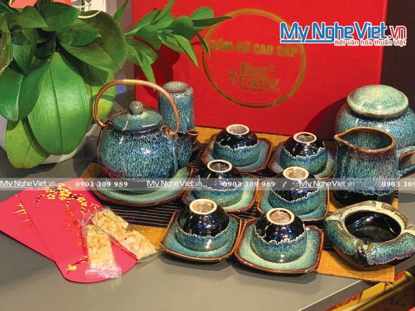 Bộ bình trà men hỏa biến