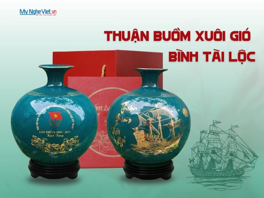 Bình Thu Tài Lộc Thuận Buồm Xuôi Gió In Logo