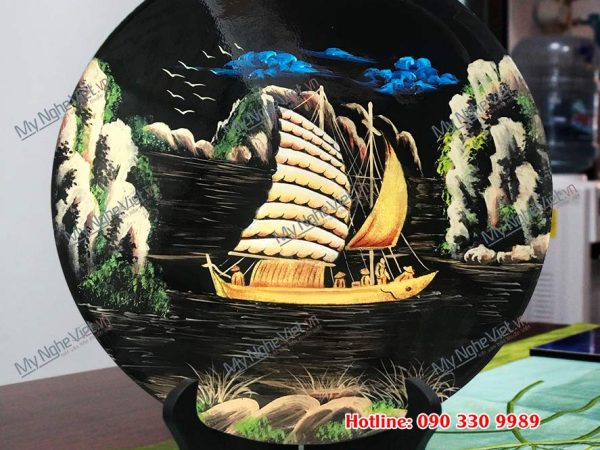 Tranh đĩa thuận buồm xuôi gió đắp nổi MNV- TSMD459