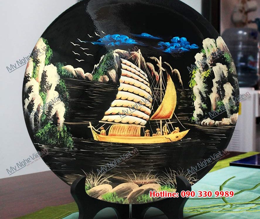 Tranh đĩa thuận buồm xuôi gió đắp nổi MNV- TSMD459