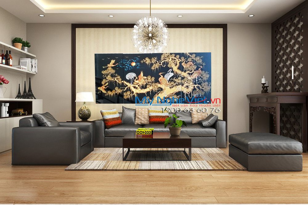 Tranh sơn mài Tùng Hạc Diên Niên