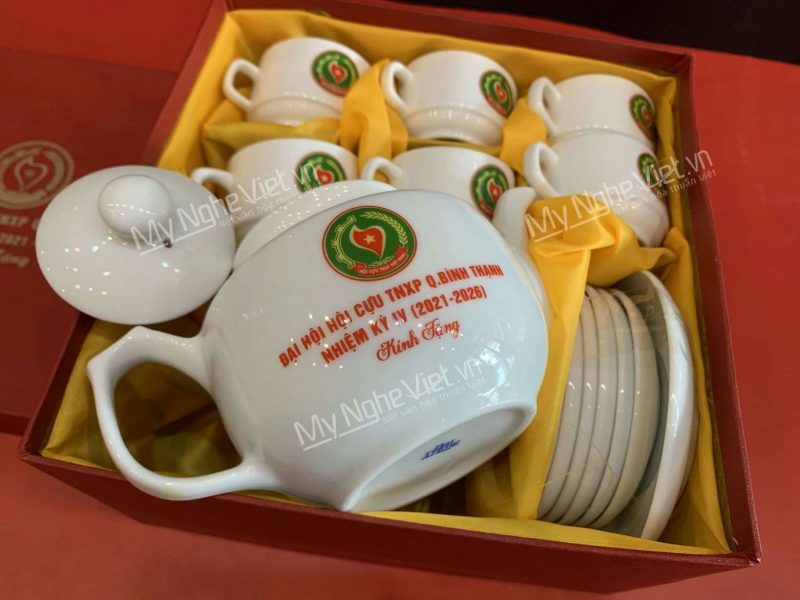 Bộ Bình Trà Dáng Hồng Kông In Logo - Ảnh 2