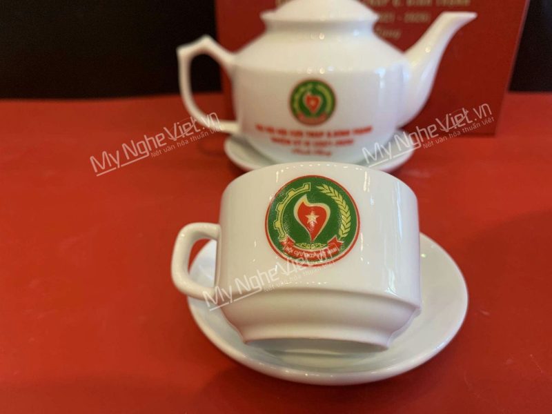 Bộ Bình Trà Dáng Hồng Kông In Logo - Ảnh 4