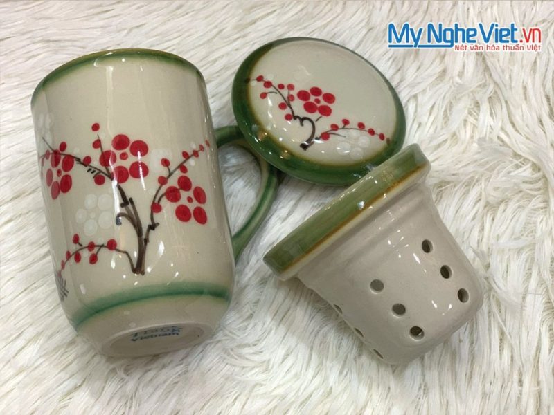 Combo Ly Lọc Trà Và Phin Cafe Vẽ Hoa Anh Đào Cao Cấp - Ảnh 2