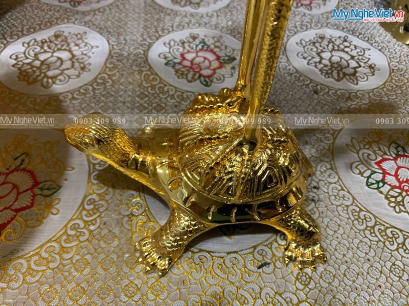 Bộ Lư (Đỉnh) Đồng Ngũ Sự Mạ Vàng