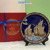 Tranh đĩa gốm sứ Thuận Buồm Xuôi Gió Màu Xanh