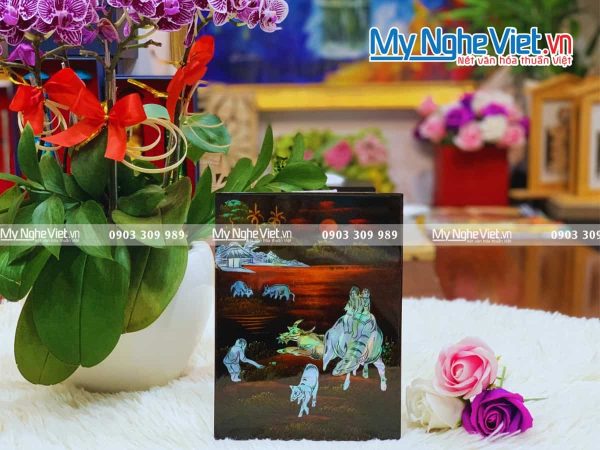 Tranh Sơn Mài Cẩn Ốc Chìm Đồng Quê Việt Nam TSM1520-2