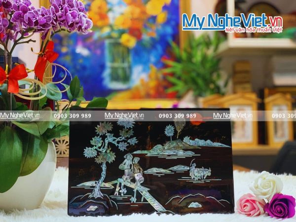 Tranh Sơn Mài Cẩn Ốc Đồng Quê Việt Nam TSM236-1