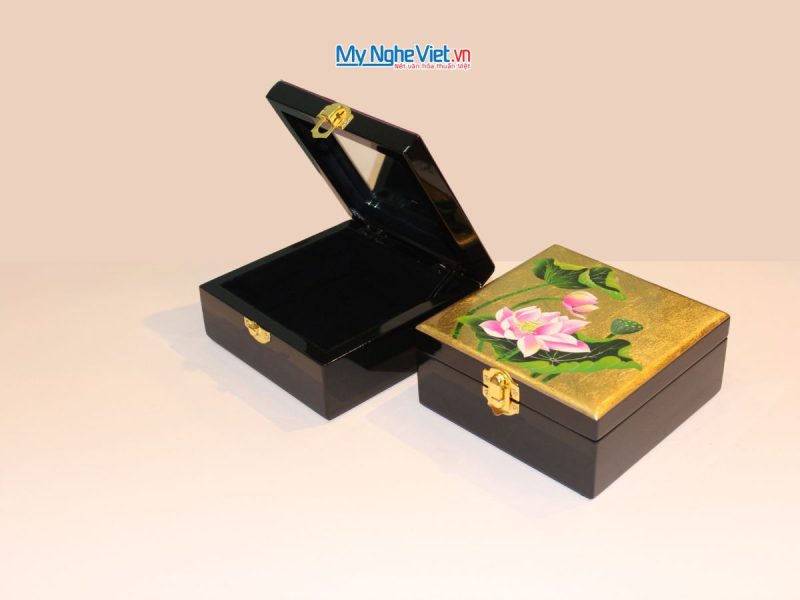 Hộp sơn mài trang sức vuông