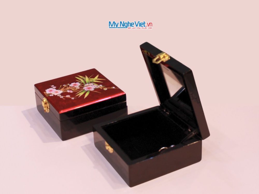 Hộp sơn mài trang sức vuông
