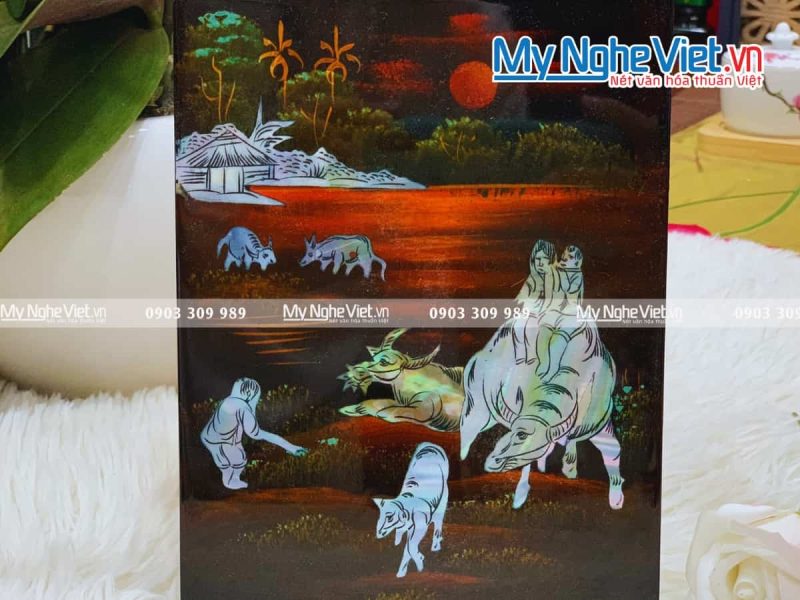 Tranh Sơn Mài Cẩn Ốc Chìm Đồng Quê Việt Nam TSM1520-2 - Ảnh 3