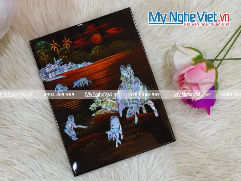 Tranh Sơn Mài Cẩn Ốc Chìm Đồng Quê Việt Nam TSM1520-2 - Ảnh 2