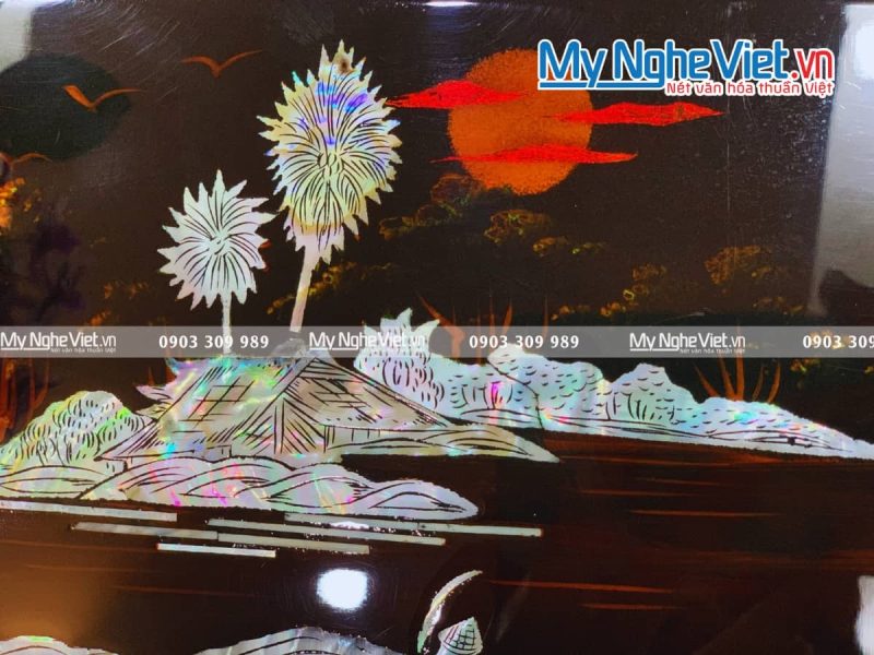 Tranh Sơn Mài Cẩn Ốc Đồng Quê Việt Nam TSM236-1 - Ảnh 3