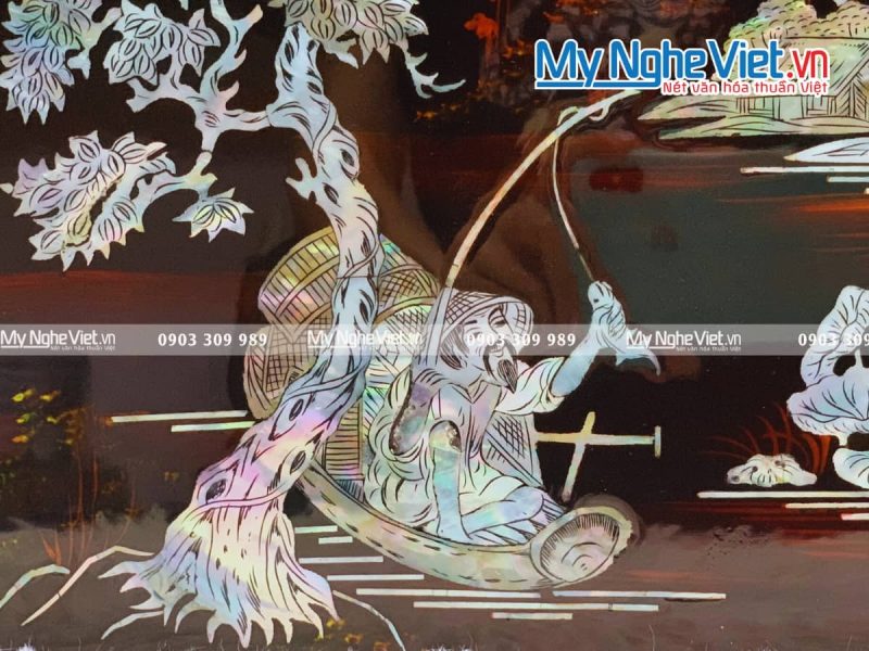 Tranh Sơn Mài Cẩn Ốc Đồng Quê Việt Nam TSM236-1 - Ảnh 2