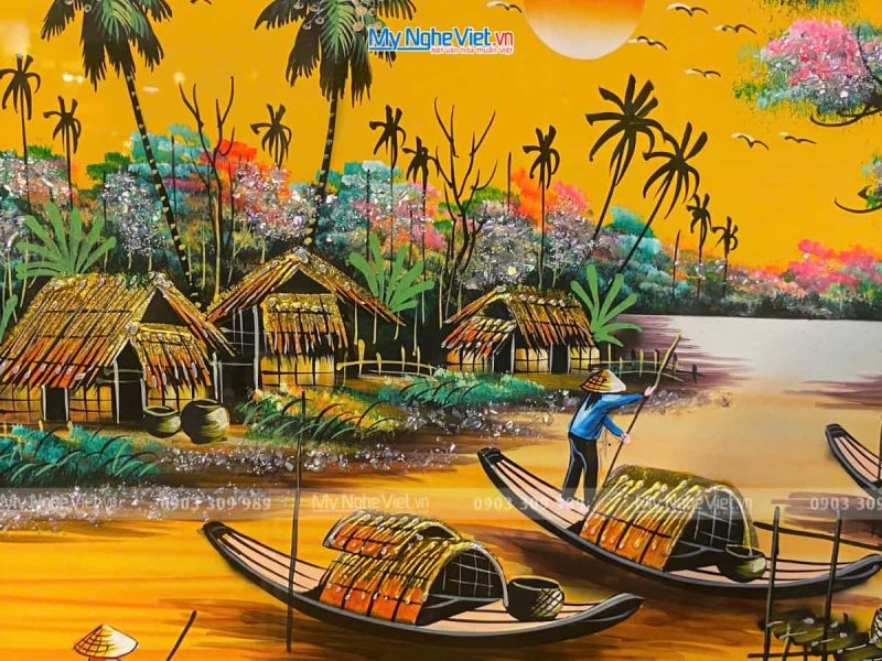 Tranh sơn mài đồng quê đủ mẫu 40x60cm KSM 50x70cm TSM46KSM-01-3 - Ảnh 3