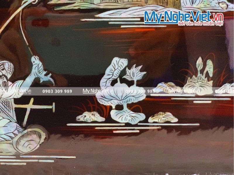 Tranh Sơn Mài Cẩn Ốc Đồng Quê Việt Nam TSM236-1 - Ảnh 4