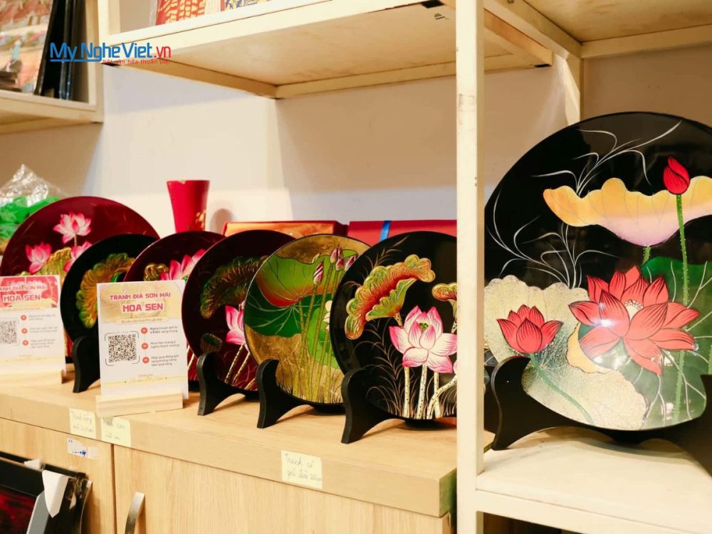 Tranh Đĩa Sơn Mài Khắc Thông Điệp