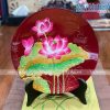Tranh đĩa sơn mài hoa sen đắp nổi D30 MNV-SMA430/D30cm (nền đỏ)